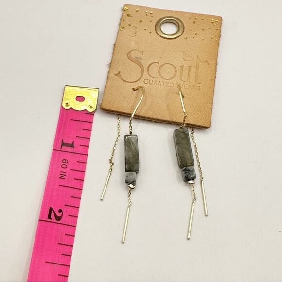 Scout Labradorite Stone Earring Minimalist Jewelry Dangle Drop Casual Classic - Picture 3 of 6